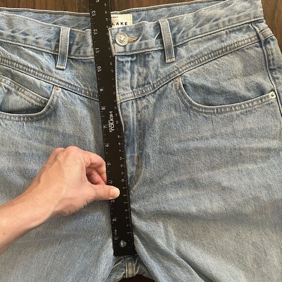 Slvrlake Grace Double Yoke Jeans Let It Ride Raw Hem Crop 31 Wide Leg - Picture 5 of 12